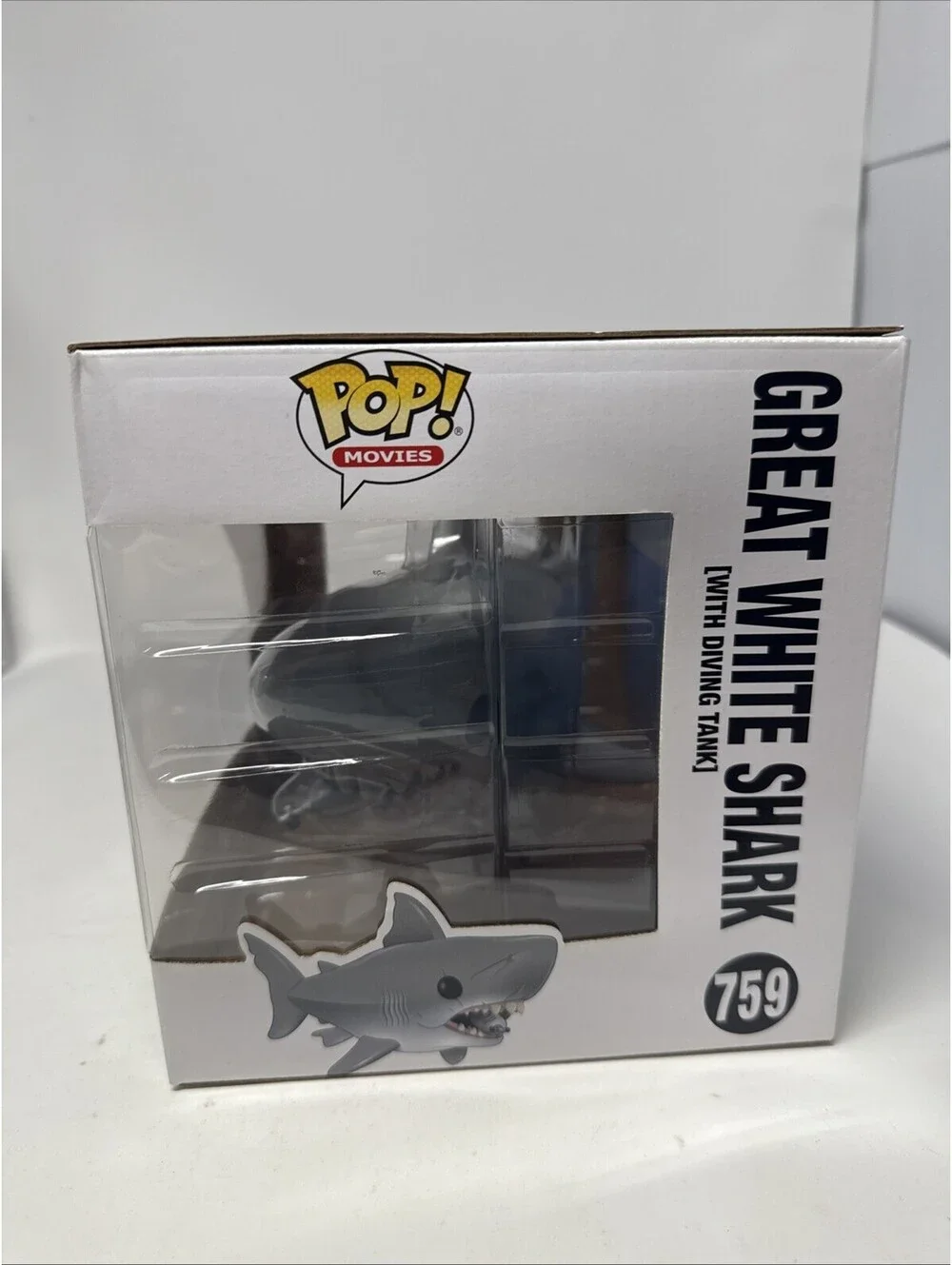 Jaws Great White Shark Funko Pop Movies #759 With Diving Tank